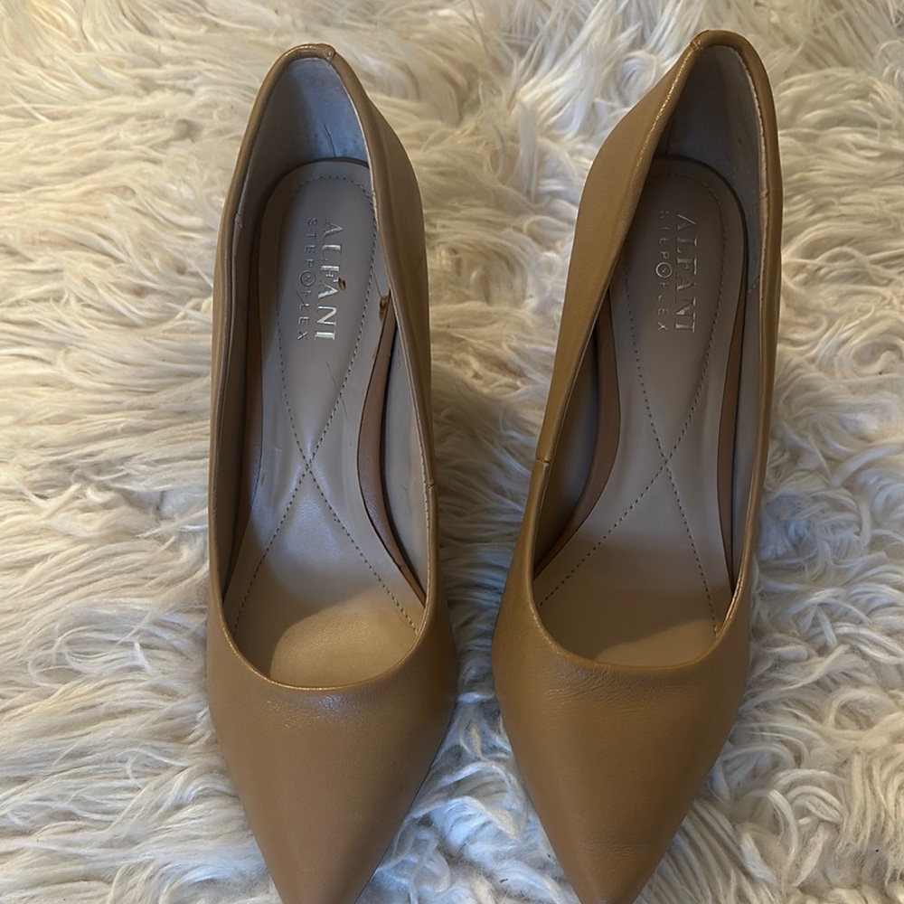 Alfani Tan Heels Classic Pointed-Toe Pumps